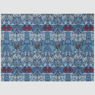William Morris Navy Blauwe Tulp Roos Behang Tissuepapier