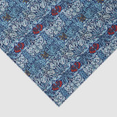 William Morris Navy Blauwe Tulp Roos Behang Tissuepapier (Detail)