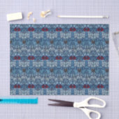 William Morris Navy Blauwe Tulp Roos Behang Tissuepapier (Craft)
