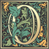 William Morris Numeral Nummer 0 Zero Woodcut Sticker (Voorkant)