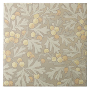 William Morris Oak en Acorn Ceramic Tile Tegeltje