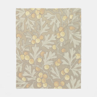 William Morris Oak en Acorn Fleece Blank Deken