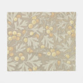 William Morris Oak en Acorn Fleece Blank Deken (Voorkant (Horizontaal))