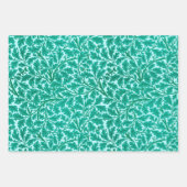 William Morris Oak Leaves, Blue, Turquoise & Grey Inpakpapier Vel (Voorkant 2)