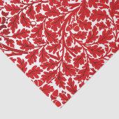 William Morris Oak Leaves, Deep Red en White Tissuepapier (Detail)