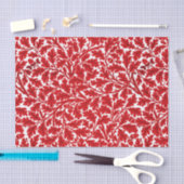 William Morris Oak Leaves, Deep Red en White Tissuepapier (Craft)
