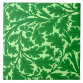 William Morris Oak Leaves, Emerald Green Tegeltje (Voorkant)