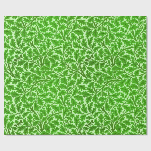 William Morris Oak Leaves, Emerald Green Wrapping Cadeaupapier (Vlak)