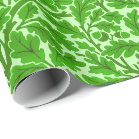 William Morris Oak Leaves, Emerald Green Wrapping Cadeaupapier (Rol Hoek)
