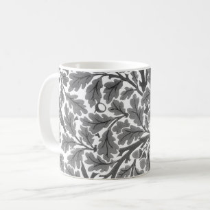 William Morris Oak Leaves, Grey / Grey and White Koffiemok
