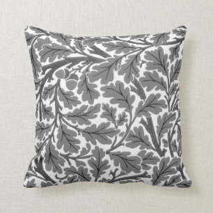 William Morris Oak Leaves, Grey / Grey and White Kussen