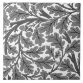 William Morris Oak Leaves, Grey / Grey and White Tegeltje (Voorkant)