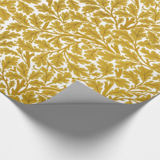 William Morris Oak Leaves, Mustard Yellow & White Cadeaupapier (Hoek)
