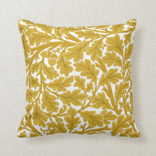 William Morris Oak Leaves, Mustard Yellow & White Kussen