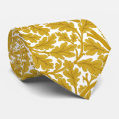William Morris Oak Leaves, Mustard Yellow & White Stropdas (Opgerold)