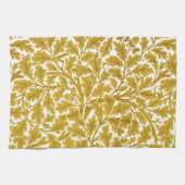William Morris Oak Leaves, Mustard Yellow & White Theedoek (Horizontaal)
