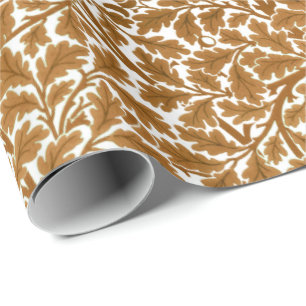 William Morris Oak Leaves, Rust Brown and White Cadeaupapier