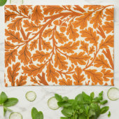 William Morris Oak Leaves, Rust Oranje & Cream Theedoek (Gevouwen)