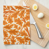 William Morris Oak Leaves, Rust Oranje & Cream Theedoek (Quarter Fold)