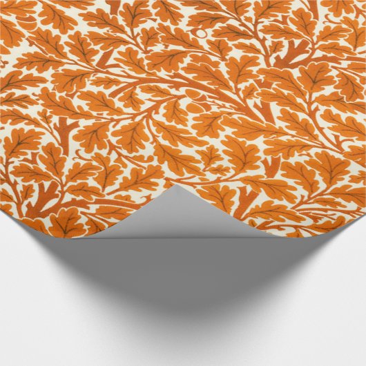 William Morris Oak Leaves, Rust Oranje & Cream Wr Cadeaupapier (Hoek)