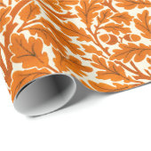 William Morris Oak Leaves, Rust Oranje & Cream Wr Cadeaupapier (Rol Hoek)