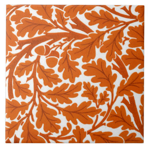 William Morris Oak Leaves, Rust Oranje & White Tegeltje