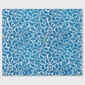 William Morris Oak Leaves, Sapphire Blue en White Cadeaupapier (Vlak)