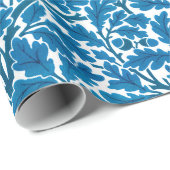 William Morris Oak Leaves, Sapphire Blue en White Cadeaupapier (Rol Hoek)