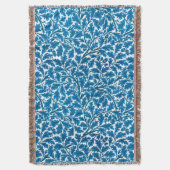William Morris Oak Leaves, Sapphire Blue en White Deken (Voorkant Verticaal)