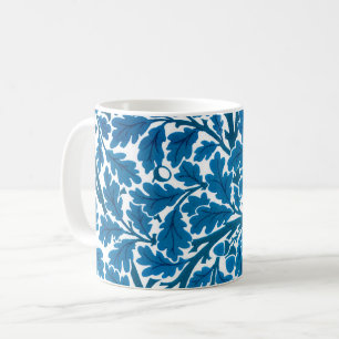 William Morris Oak Leaves, Sapphire Blue en White Koffiemok