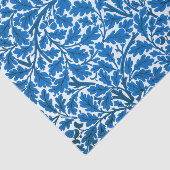 William Morris Oak Leaves, Sapphire Blue en White Tissuepapier (Detail)