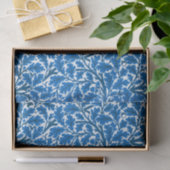 William Morris Oak Leaves, Sapphire Blue en White Tissuepapier (Geschenk)