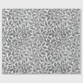 William Morris Oak Leaves, Silver Grey en White Cadeaupapier (Vlak)