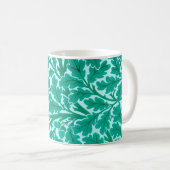 William Morris Oak Leaves, Turquoise & Aqua Koffiemok (Voorkant rechts)