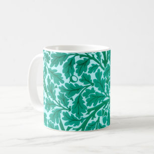 William Morris Oak Leaves, Turquoise & Aqua Koffiemok