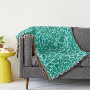 William Morris Oak Leaves, Turquoise & Aqua Throw Deken