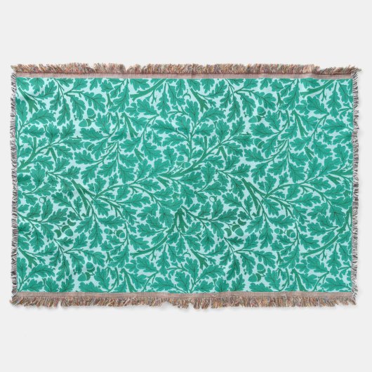 William Morris Oak Leaves, Turquoise & Aqua Throw Deken (Voorkant)