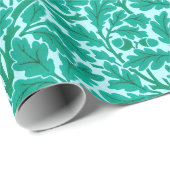 William Morris Oak Leaves, Turquoise & Aqua Wrappi Cadeaupapier (Rol Hoek)