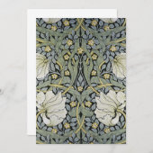 William Morris - Ontwerp van het Pimpernel Pattern Bedankkaart (Voorkant / Achterkant)