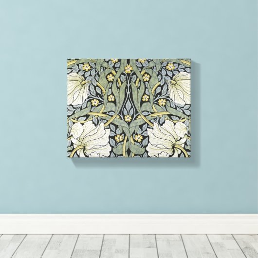 William Morris - Ontwerp van het Pimpernel Pattern Canvas Afdruk (Insitu (Houten vloer))