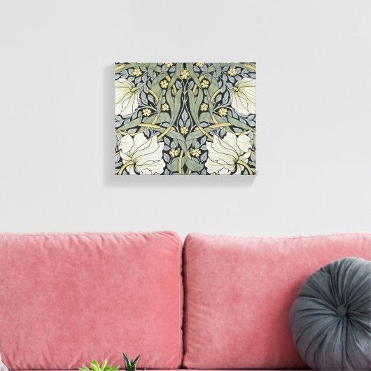 William Morris - Ontwerp van het Pimpernel Pattern Canvas Afdruk (Insitu (Woonkamer))