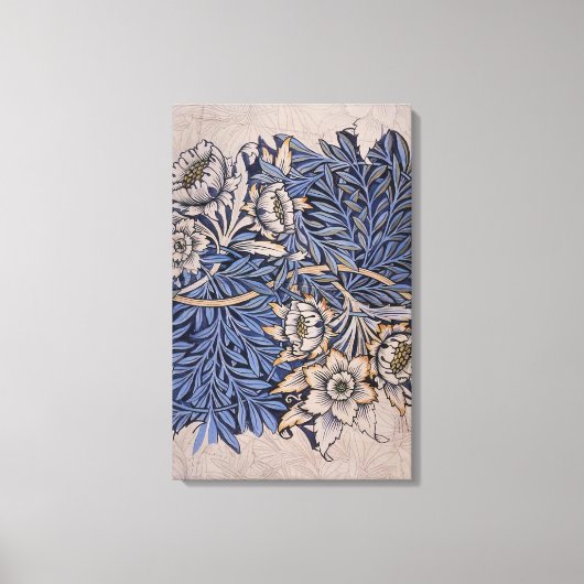 William Morris - ONTWERP VOOR Tulp EN WILLOW INDIG Canvas Afdruk (Voorkant)