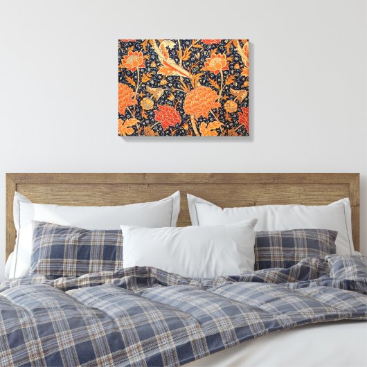 William Morris Oranje Cray Canvas Afdruk (Insitu (Slaapkamer))