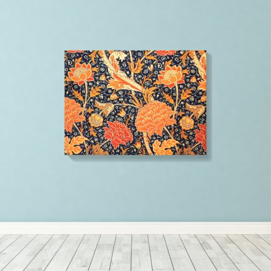 William Morris Oranje Cray Canvas Afdruk (Insitu (Houten vloer))