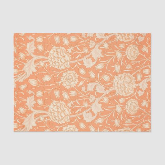 William Morris Oranje Floral Pattern Decoupage Tissuepapier (Voorkant)
