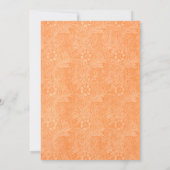William Morris Oranje Floral Wedding Invitation Kaart (Achterkant)