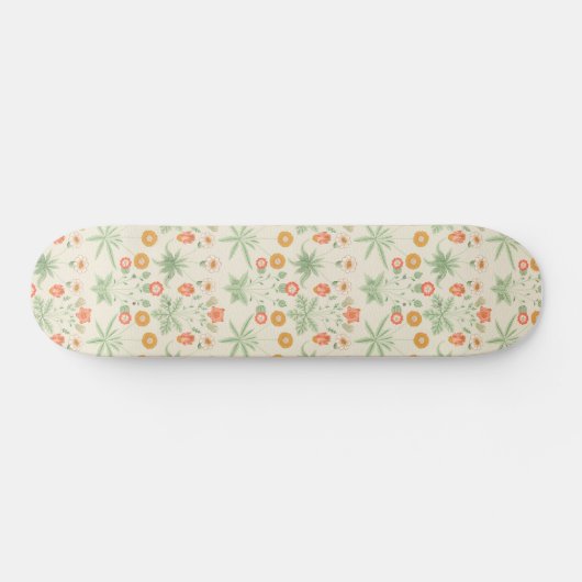 William Morris Oranje, roze & Green Daisy Pattern Persoonlijk Skateboard (Horizontaal)