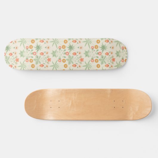 William Morris Oranje, roze & Green Daisy Pattern Persoonlijk Skateboard (Horizontaal)