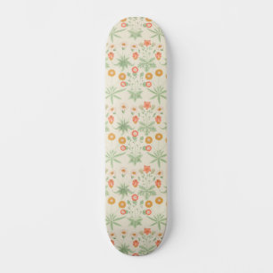 William Morris Oranje, roze & Green Daisy Pattern Persoonlijk Skateboard
