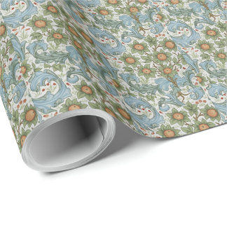 William Morris Orchard Acanthus Blue Green Cadeaupapier